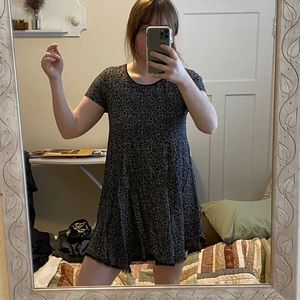 black & white floral skater dress